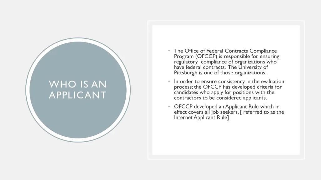 the office of federal contracts compliance