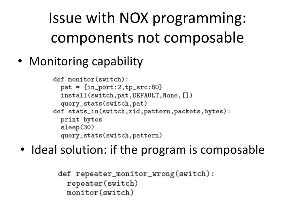 issue with nox programming components