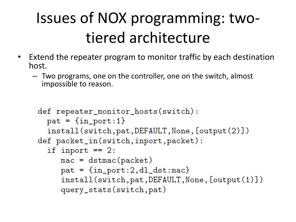issues of nox programming two tiered architecture