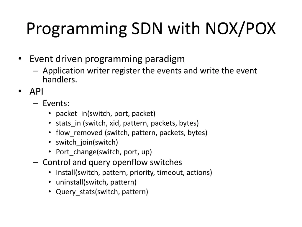 programming sdn with nox pox