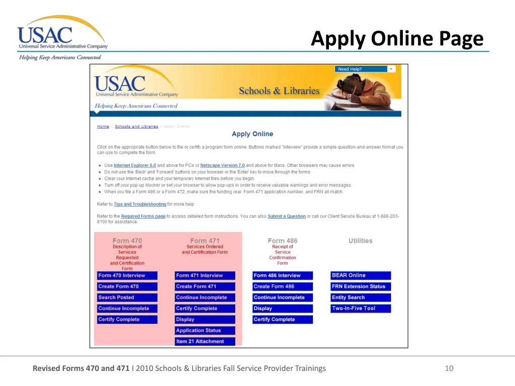 apply online page