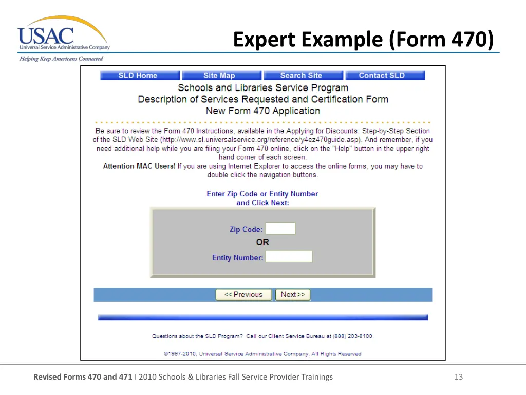 expert example form 470