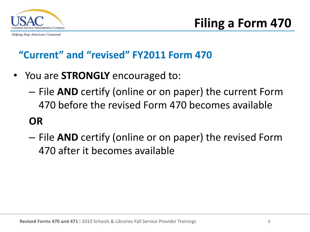 filing a form 470