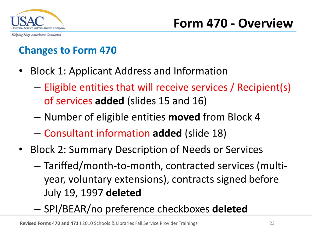 form 470 overview