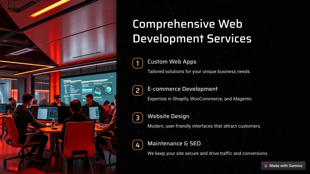 comprehensive web development services