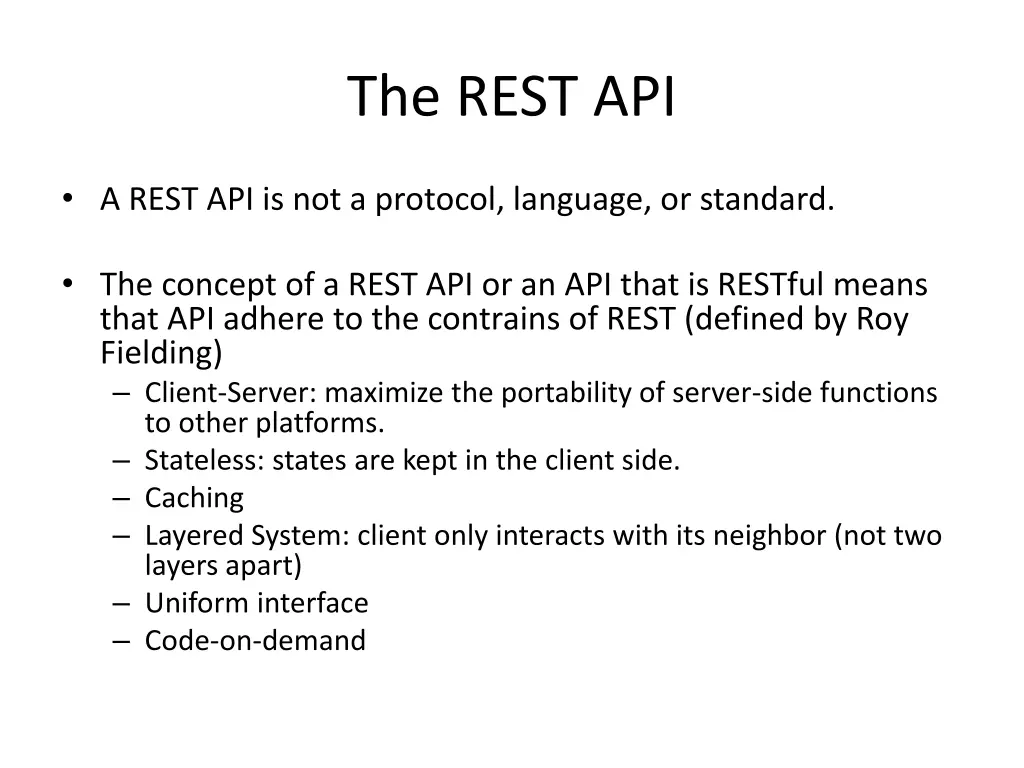 the rest api