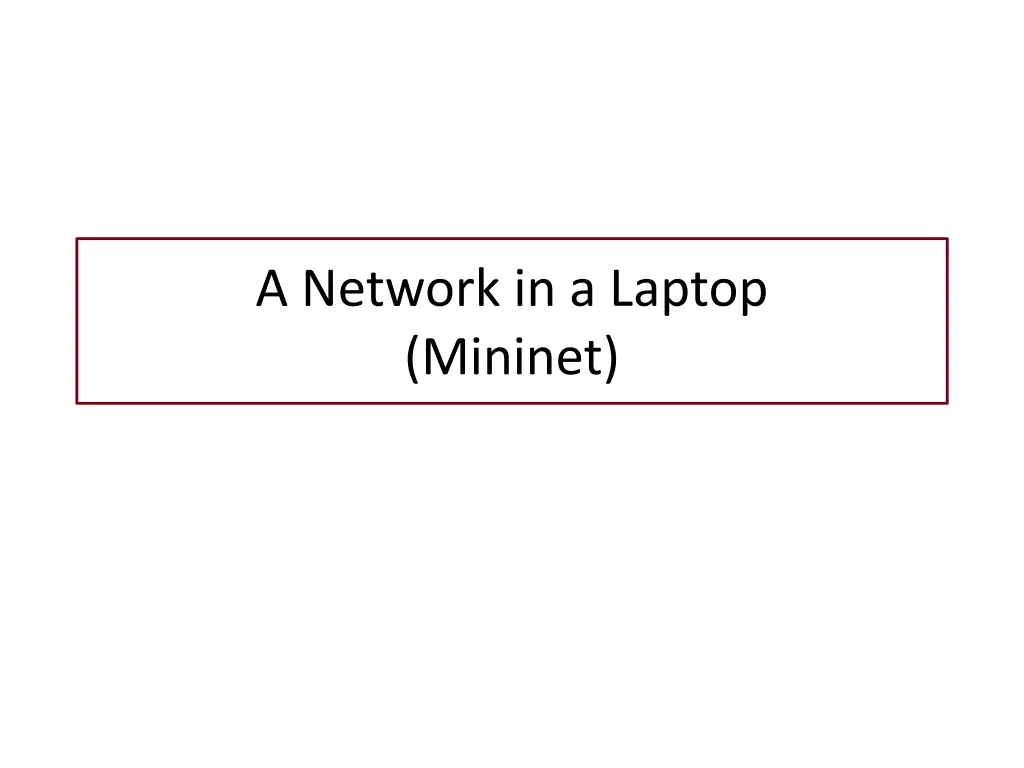 a network in a laptop mininet