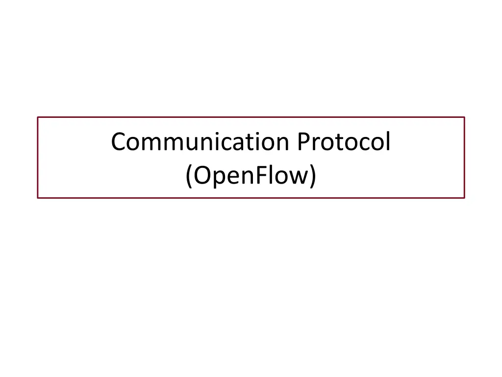 communication protocol openflow