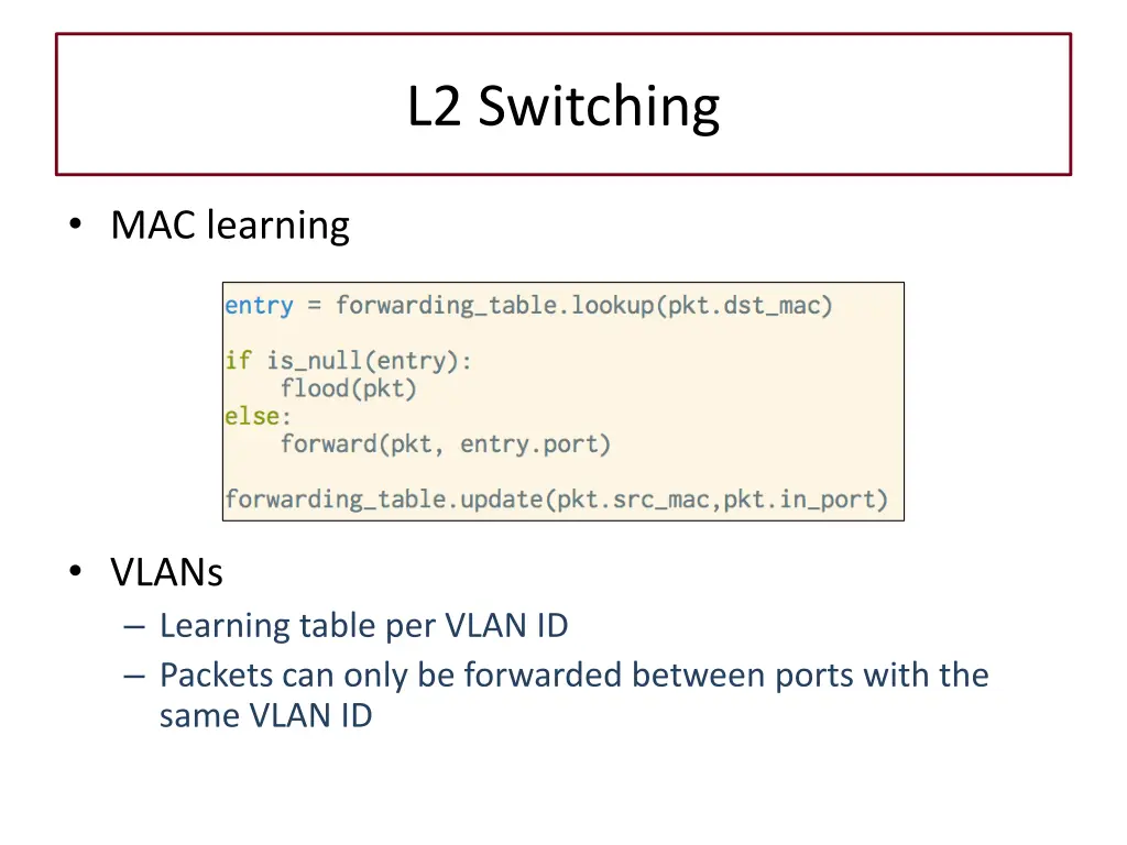 l2 switching