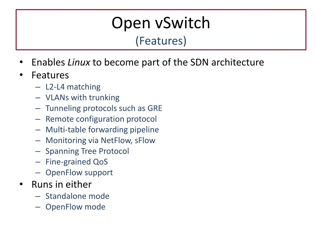 open vswitch features