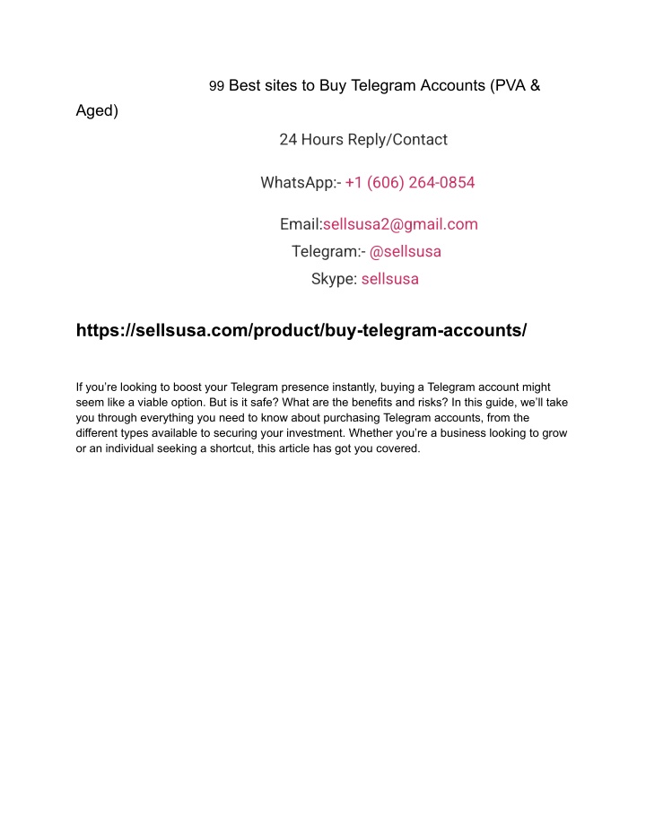 99 best sites to buy telegram accounts pva aged