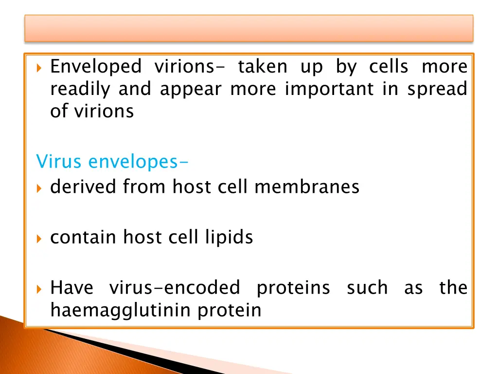 enveloped virions taken up by cells more readily