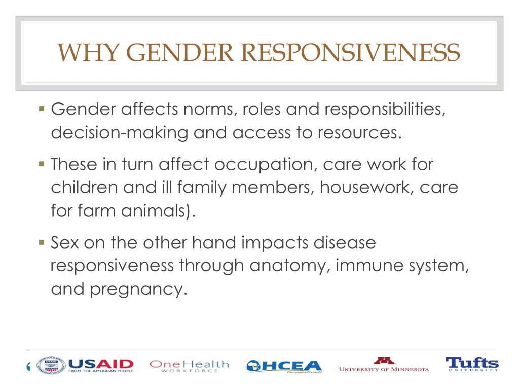 why gender responsiveness
