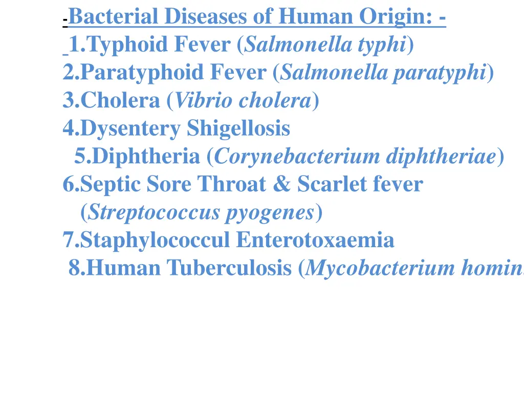 bacterial diseases of human origin 1 typhoid