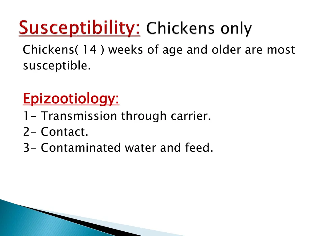 chickens 14 weeks of age and older are most