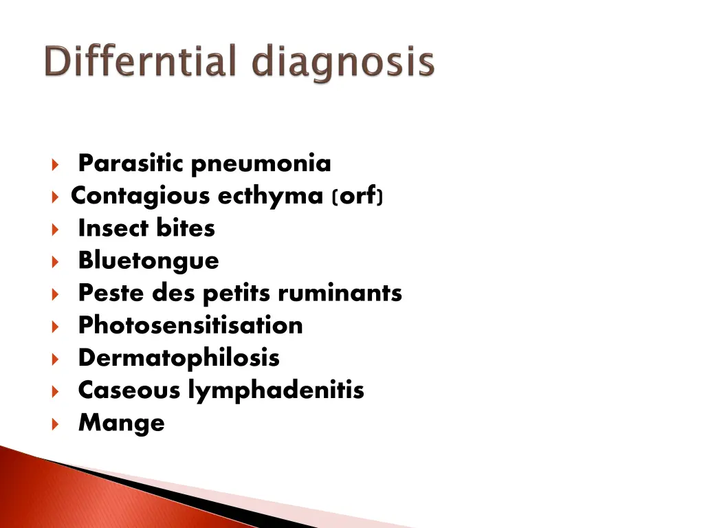 parasitic pneumonia contagious ecthyma orf insect