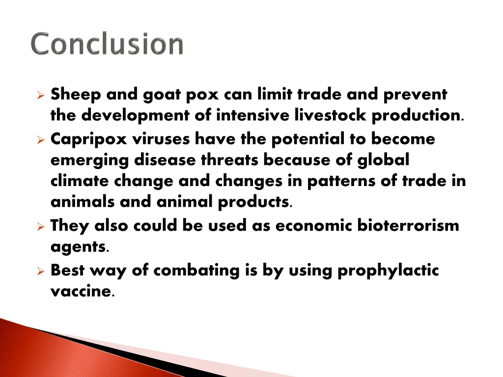 sheep and goat pox can limit trade and prevent