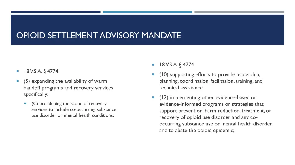 opioid settlement advisory mandate 1