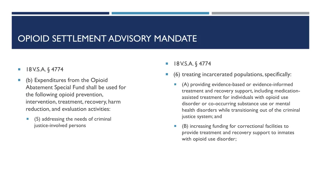 opioid settlement advisory mandate