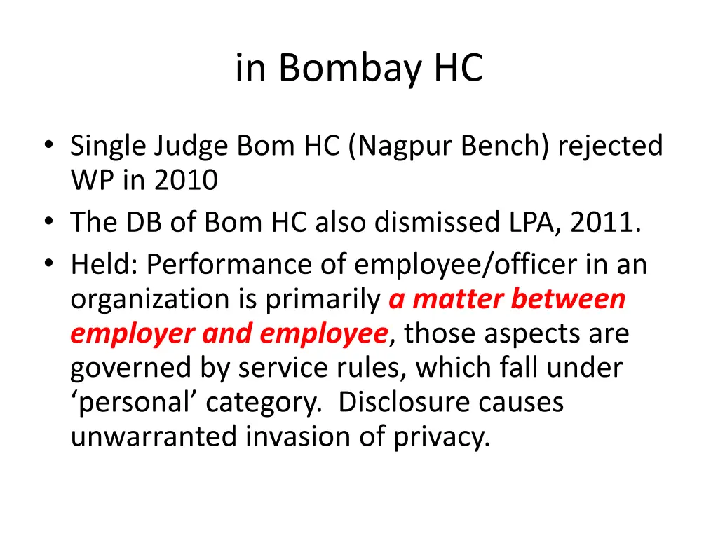 in bombay hc