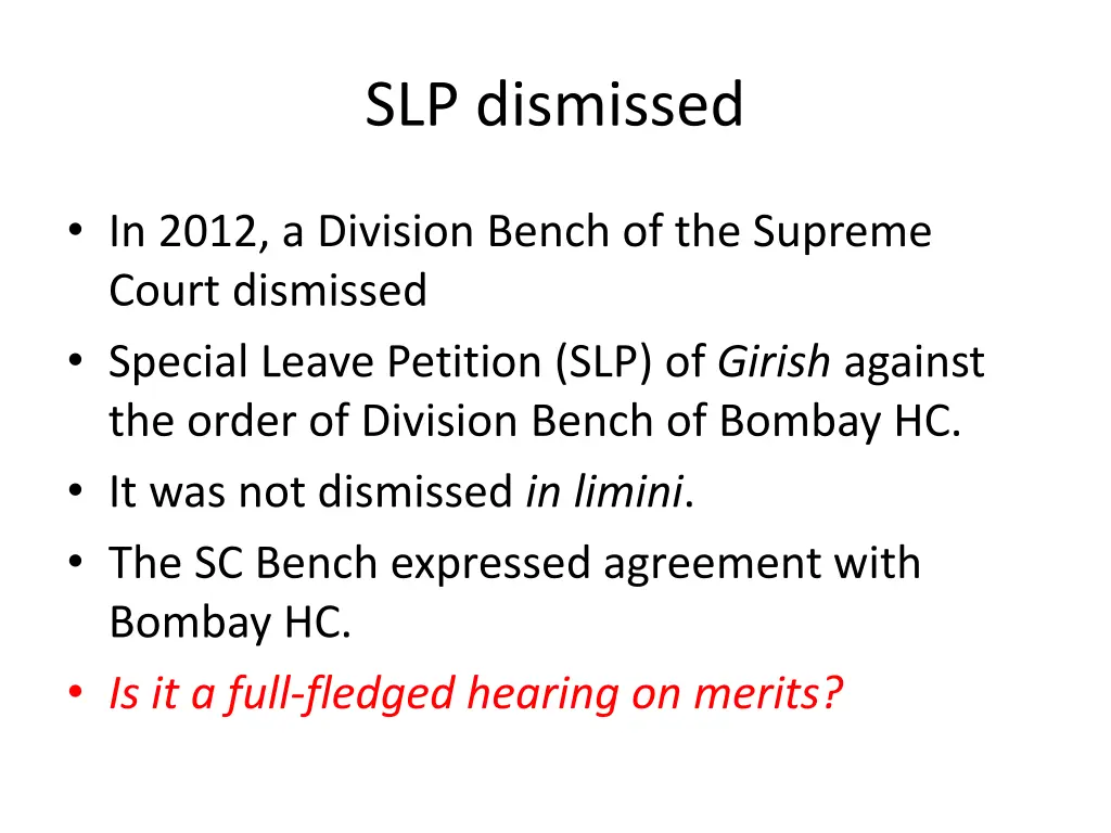 slp dismissed