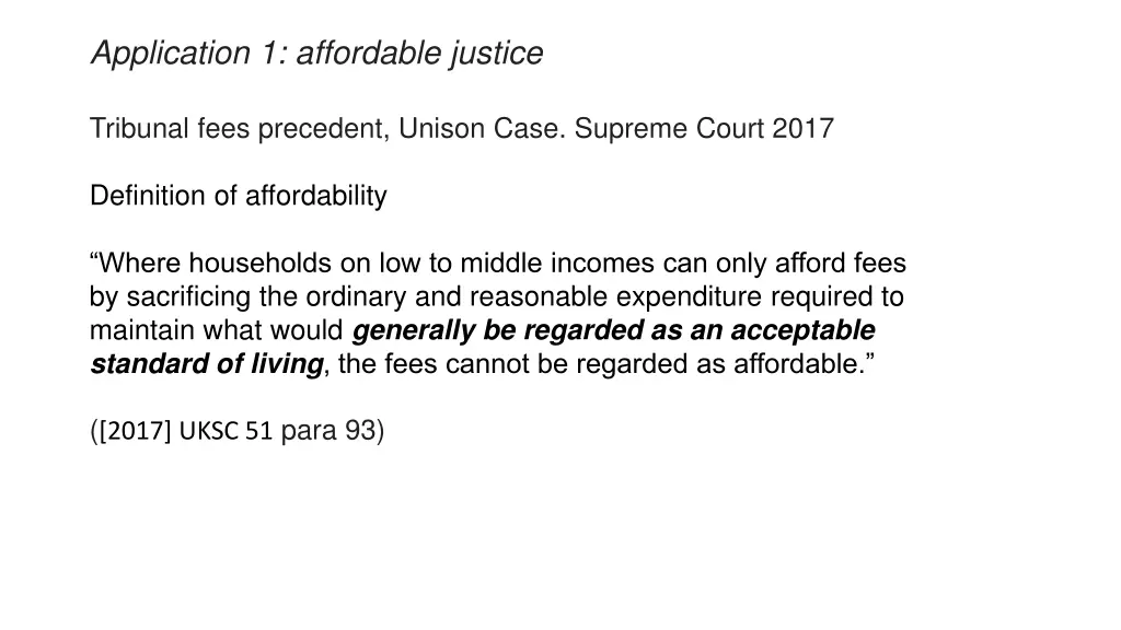 application 1 affordable justice