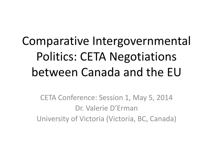 comparative intergovernmental politics ceta