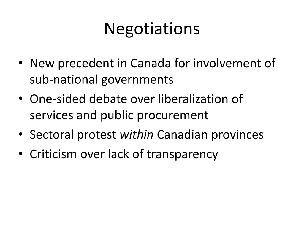 negotiations