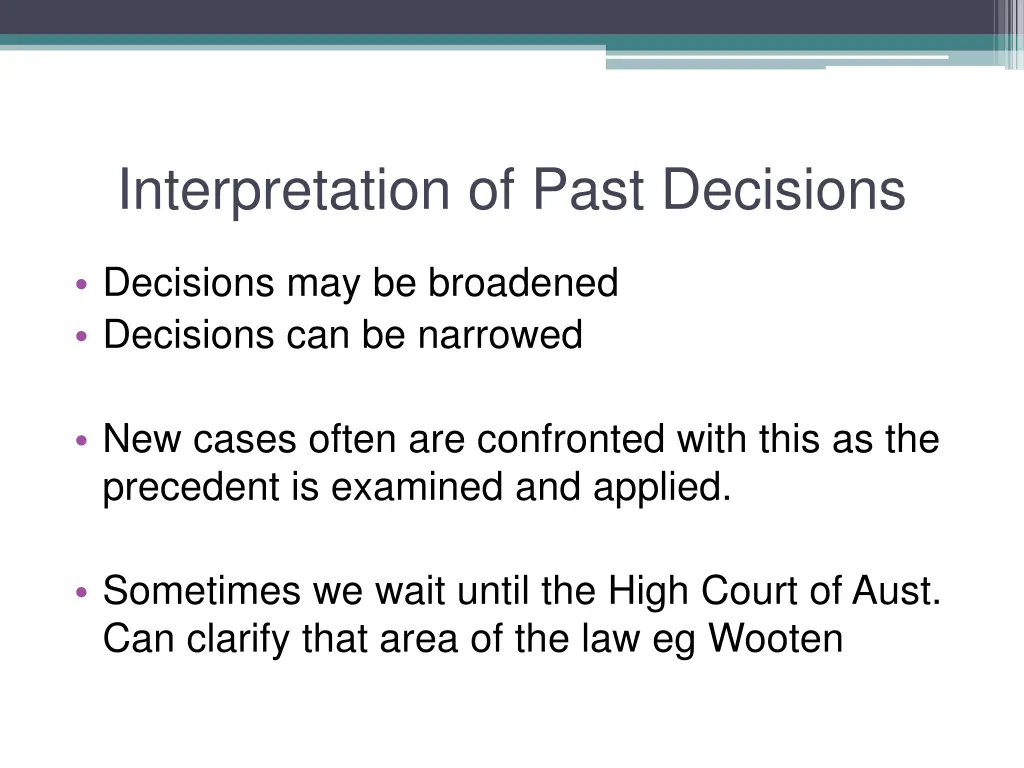 interpretation of past decisions 1