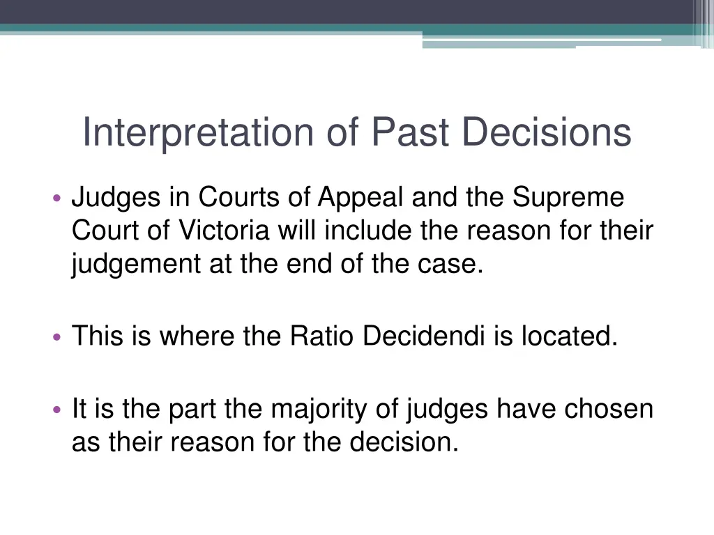 interpretation of past decisions 2