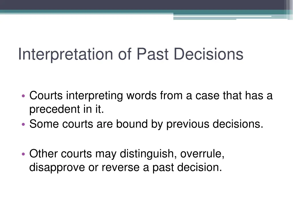 interpretation of past decisions
