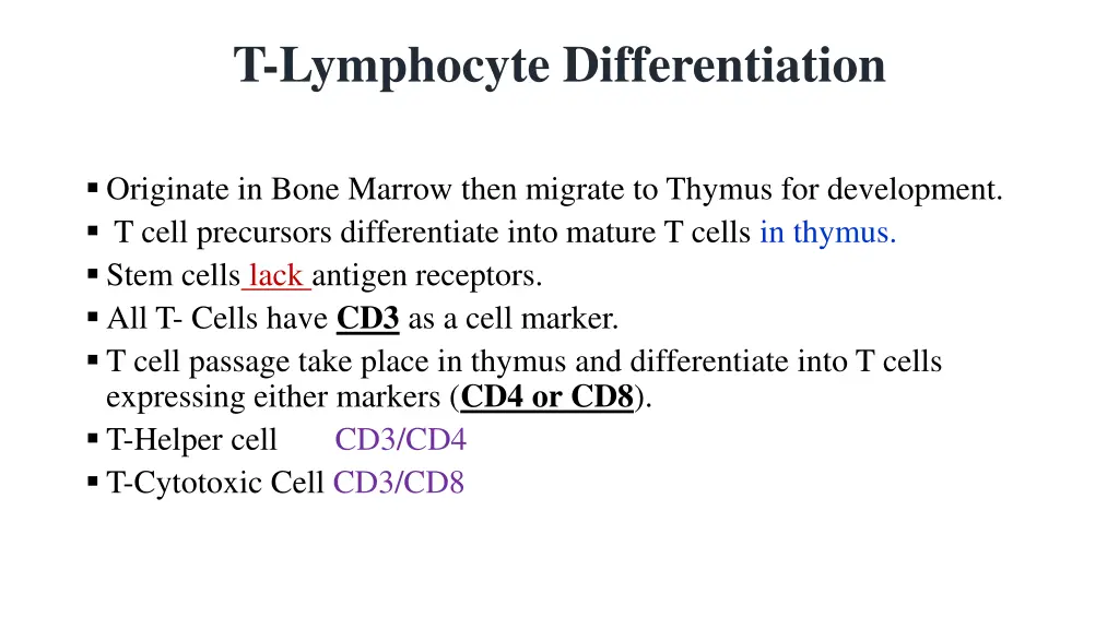 t lymphocyte differentiation