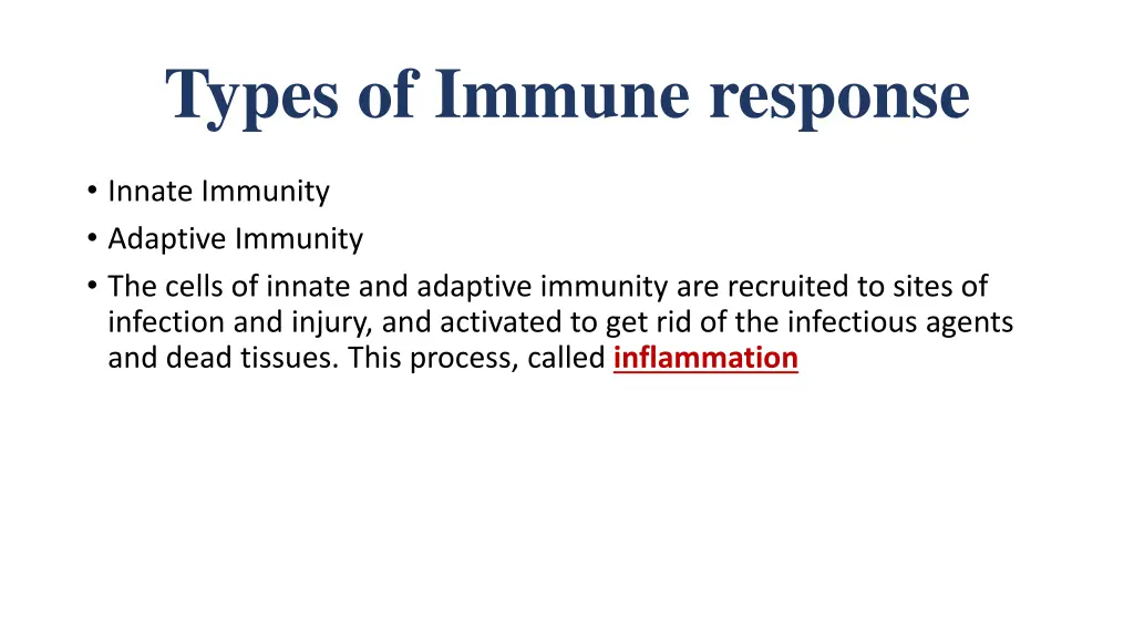 types of immune response