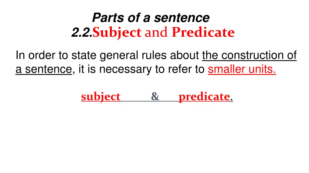 parts of a sentence
