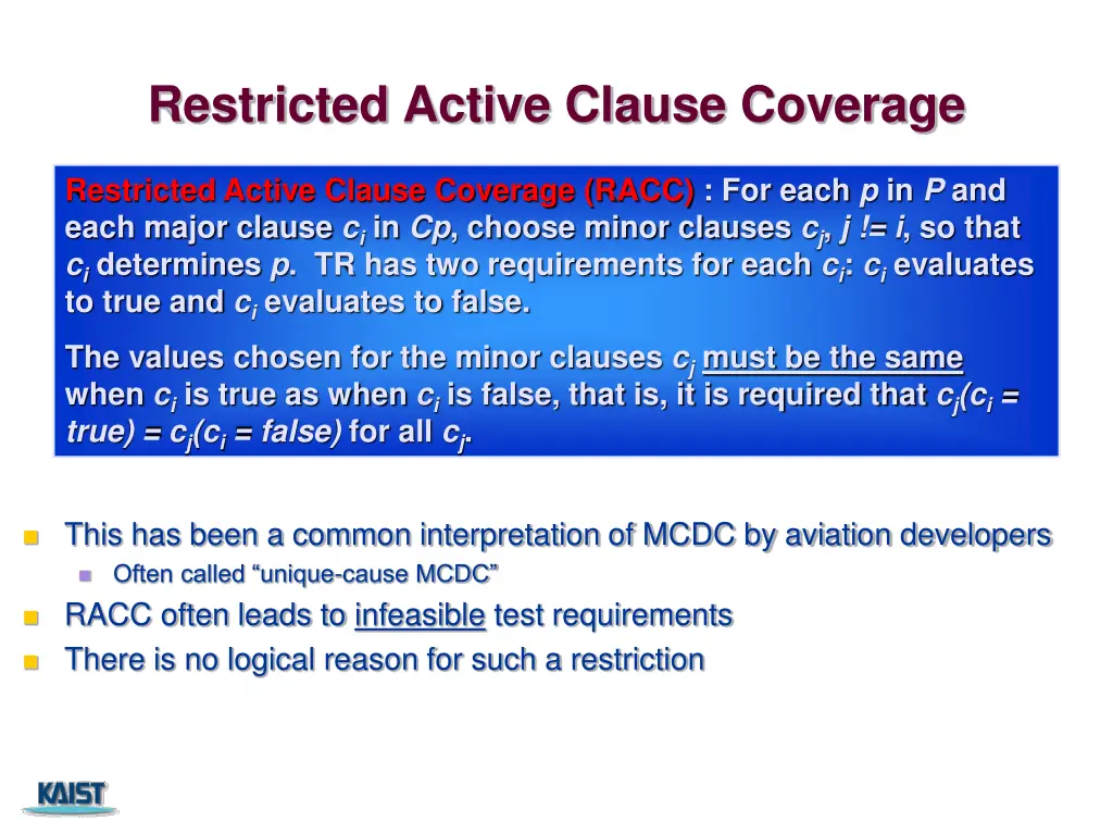 restricted active clause coverage