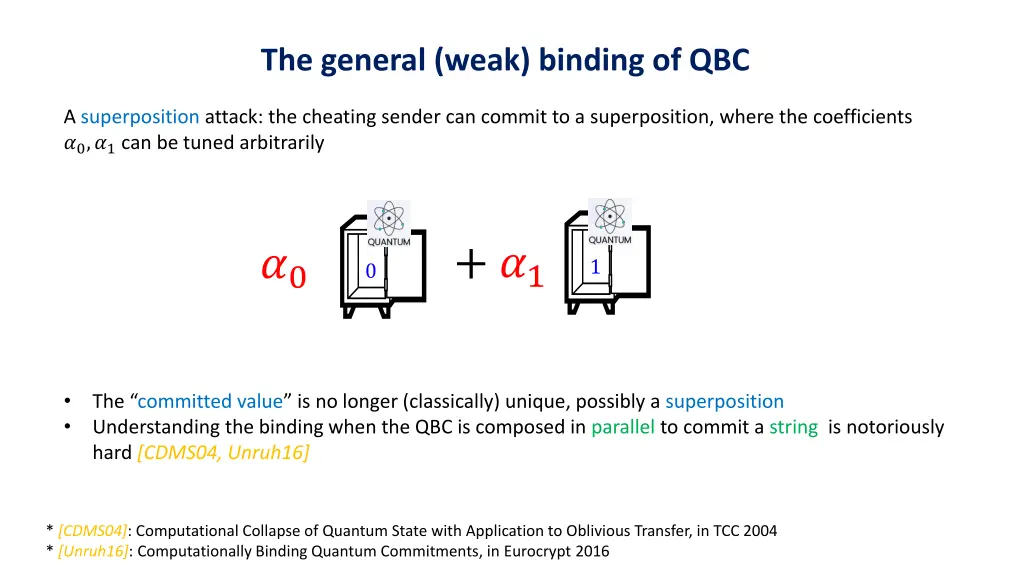 the general weak binding of qbc