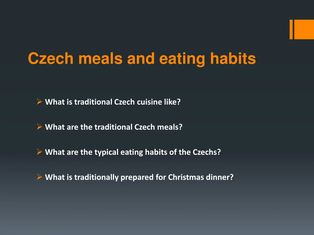 czech meals and eating habits