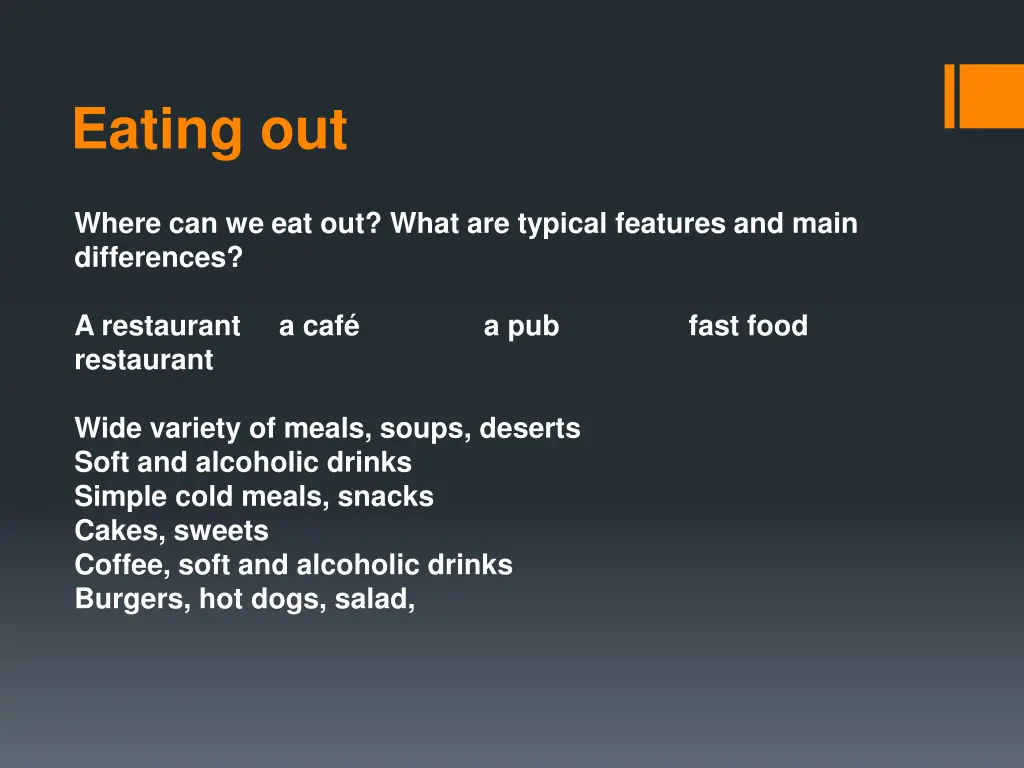 eating out