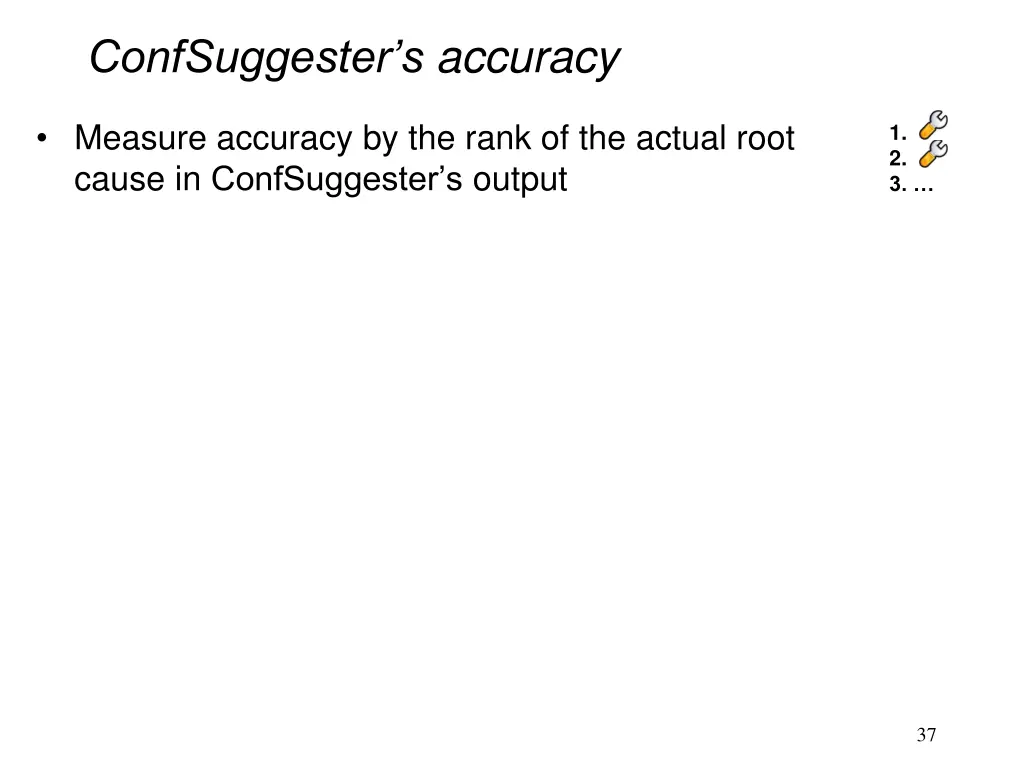 confsuggester s accuracy