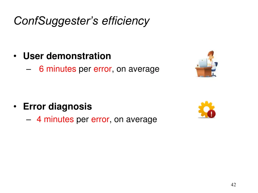 confsuggester s efficiency