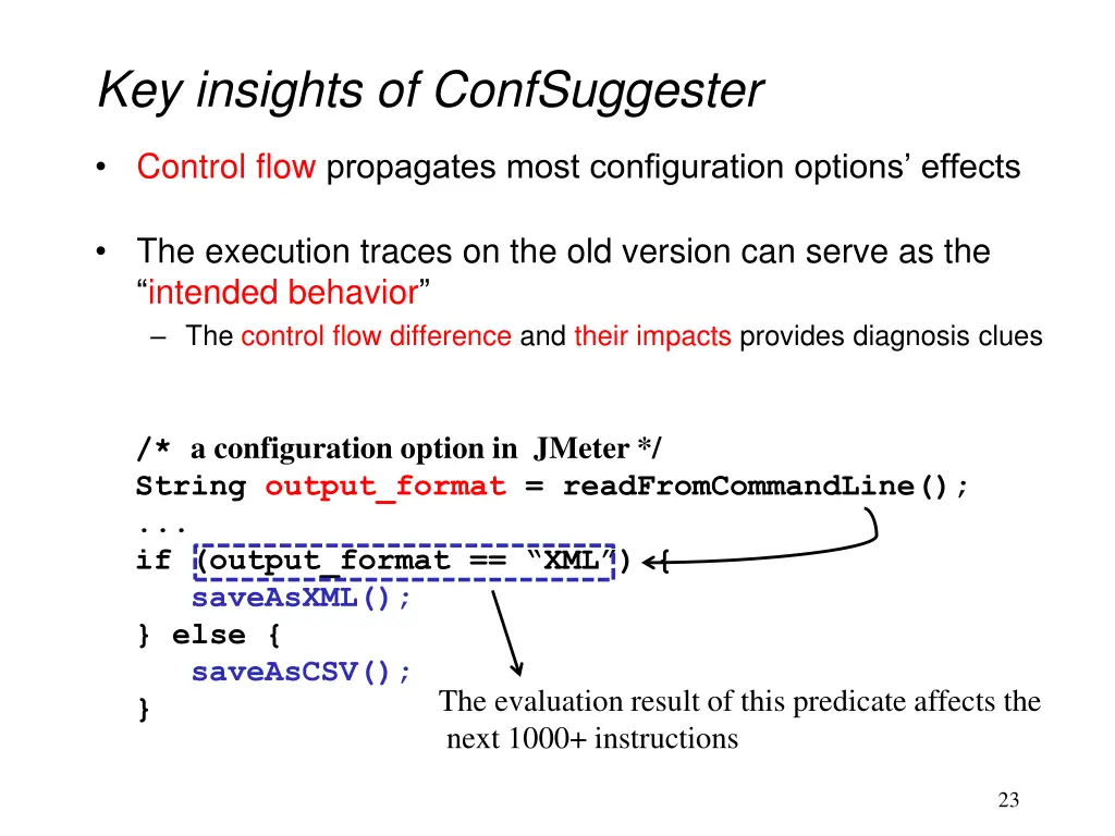 key insights of confsuggester
