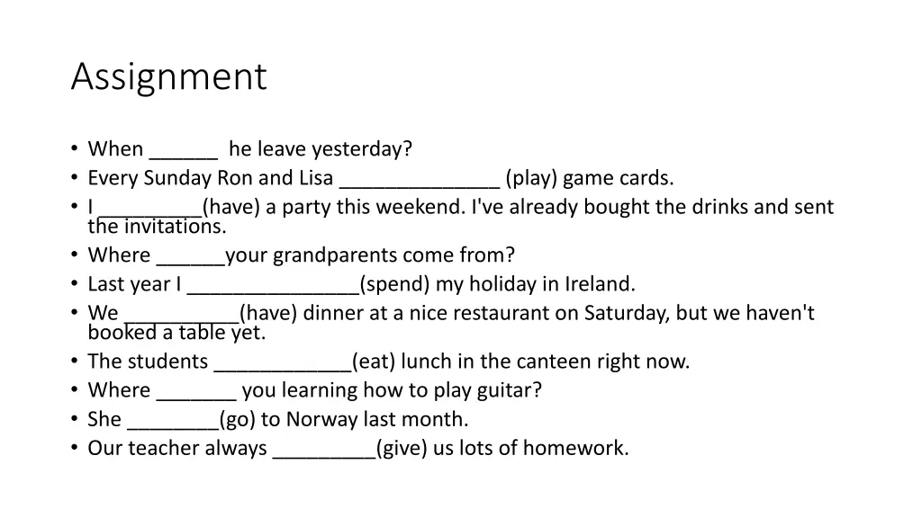 assignment
