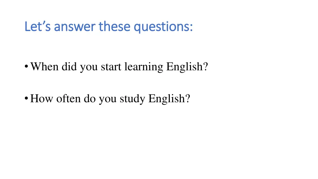 let s answer these questions let s answer these