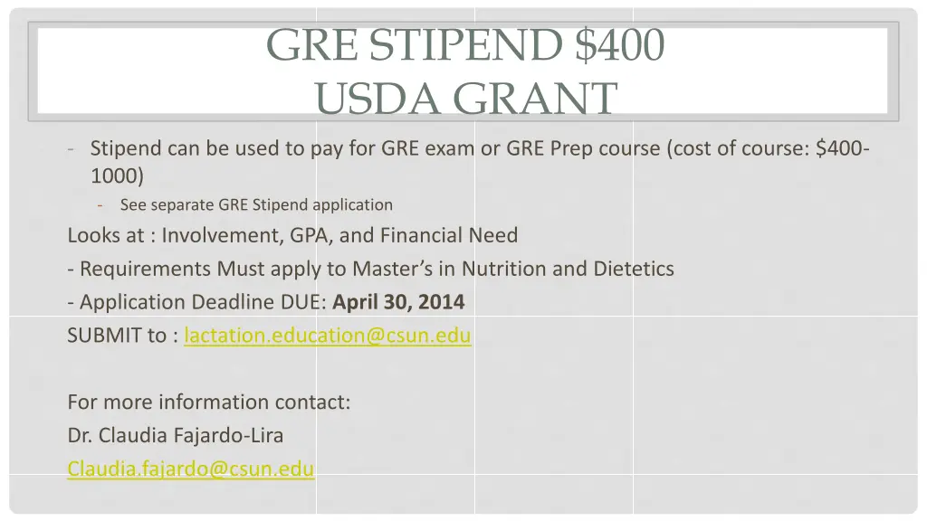 gre stipend 400 usda grant stipend can be used