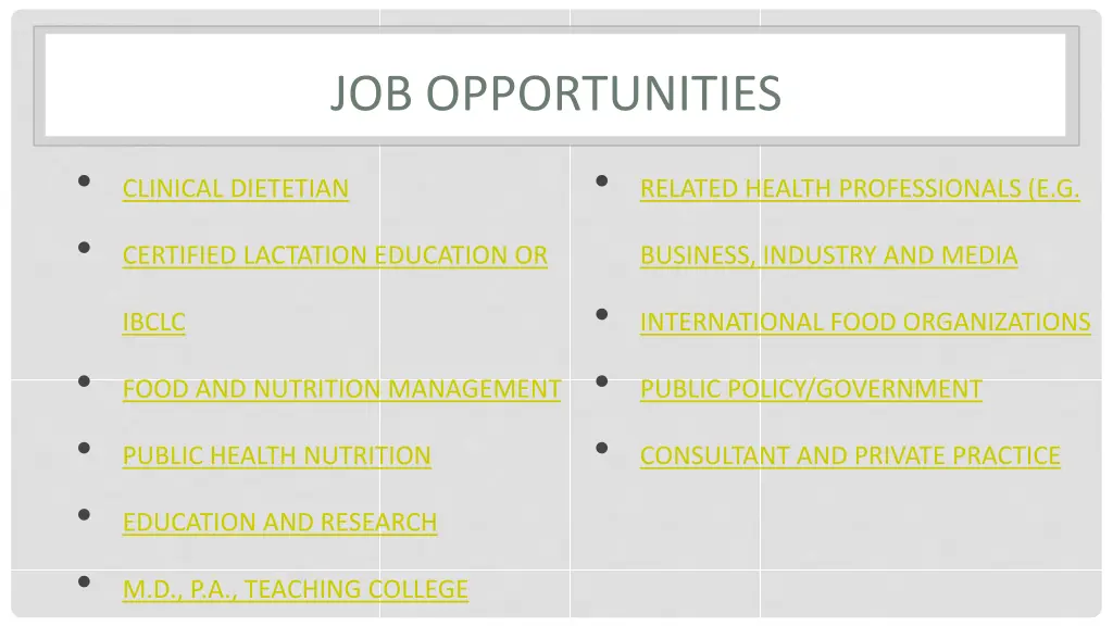 job opportunities