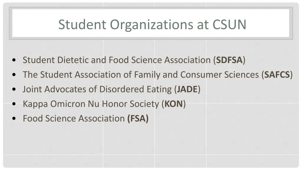 student organizations at csun
