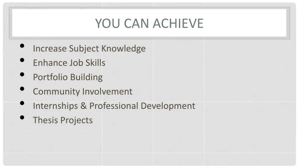 you can achieve