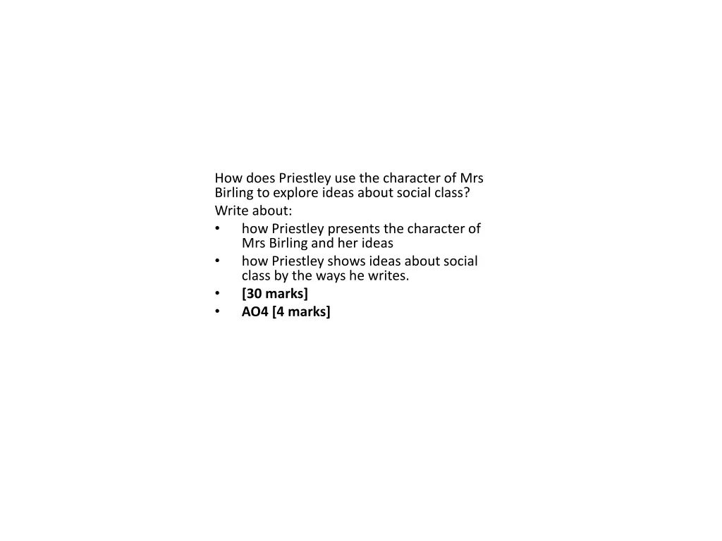 how does priestley use the character