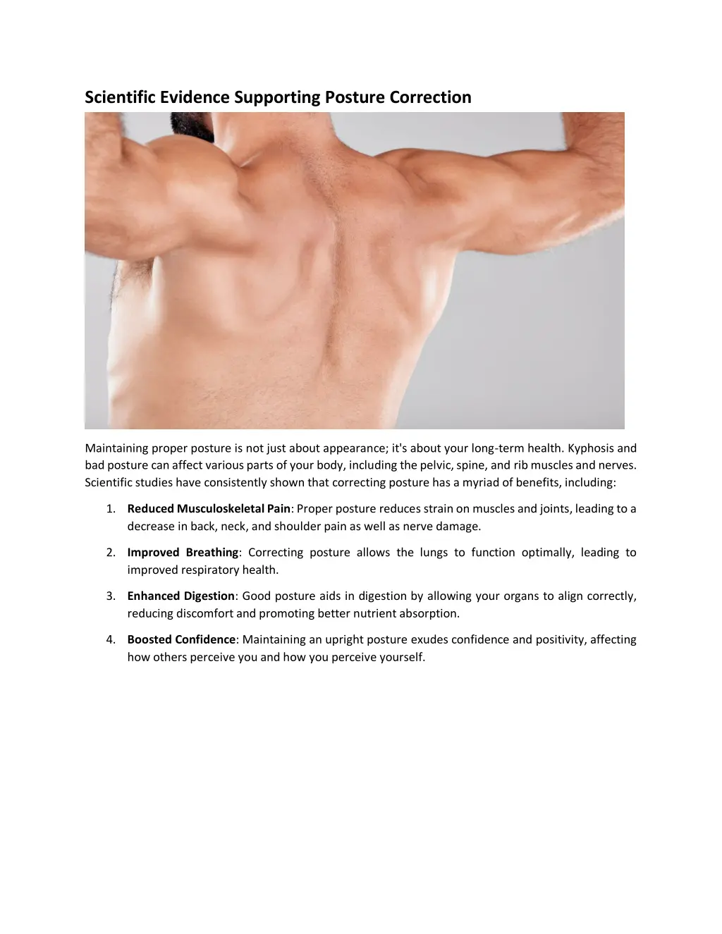 scientific evidence supporting posture correction