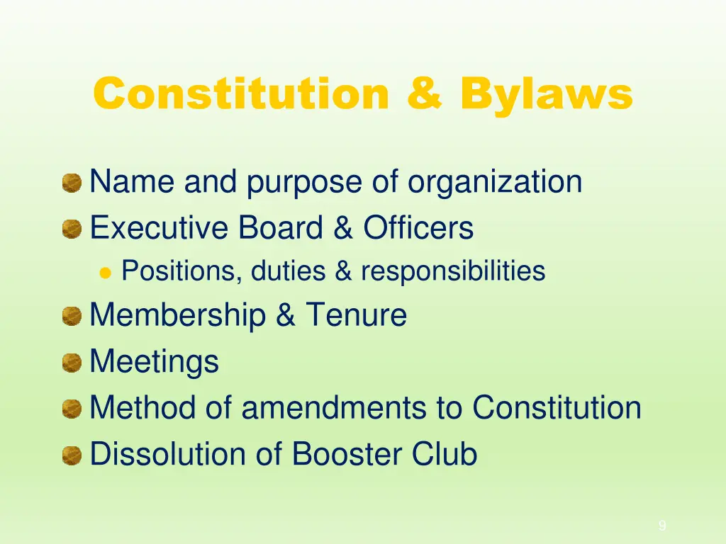 constitution bylaws